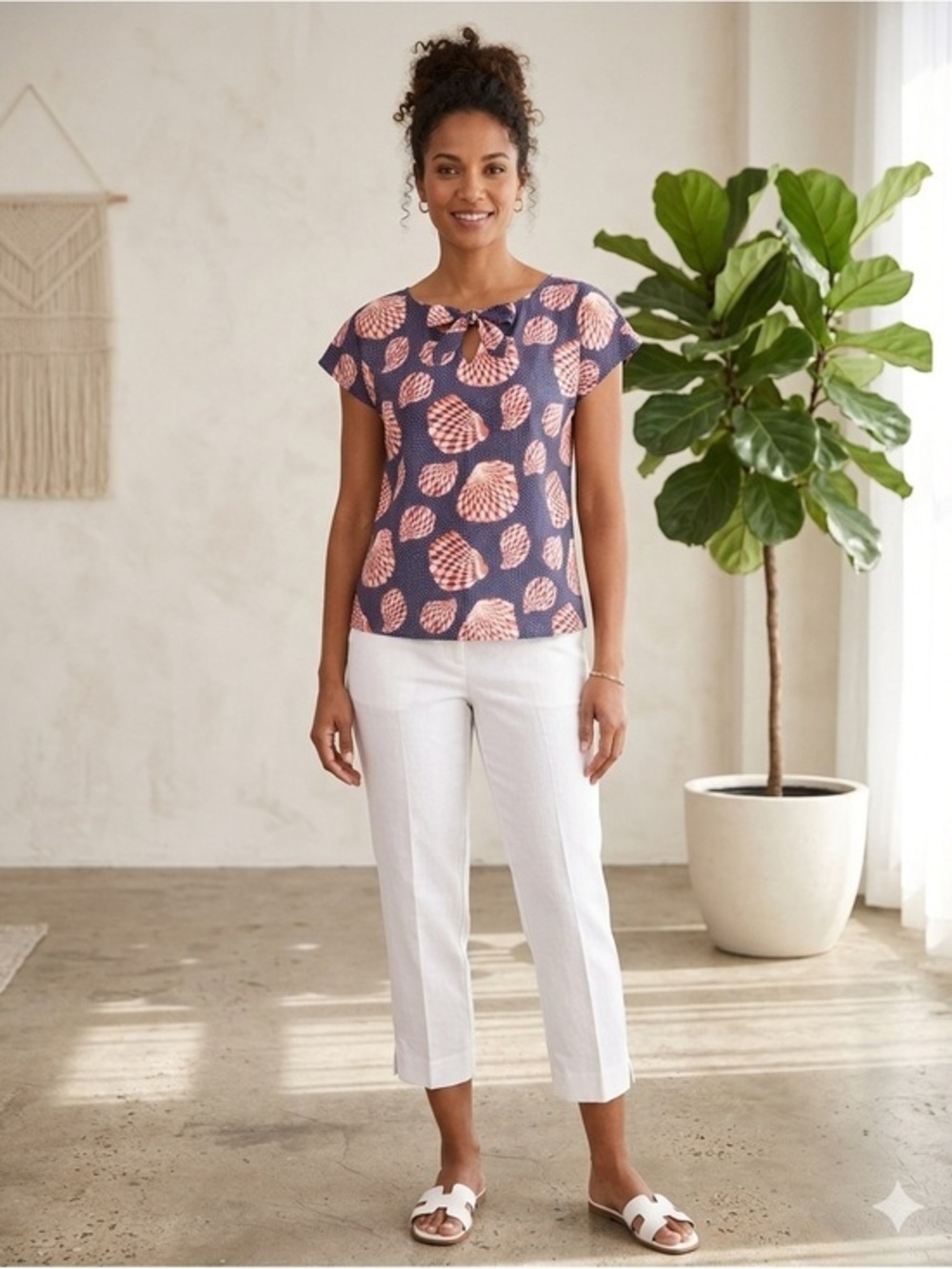 Lilly Pulitzer Womens X Small Blue Great Escape Hannah Tie Blouse Top Shell XS